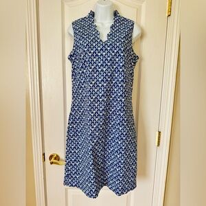 J McLaughlin size 6 Vilma Dress in Aviary Navy and Cream Pattern